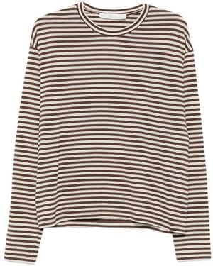 Tela Gestreiftes Langarmshirt - Braun