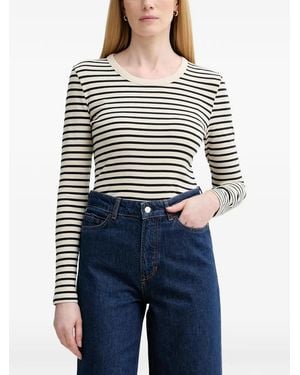 Marc O' Polo Striped Long-Sleevet-Shirt - Blue