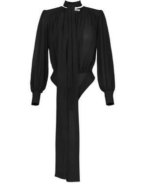 Elisabetta Franchi Tie-Neck Bodysuit - Black