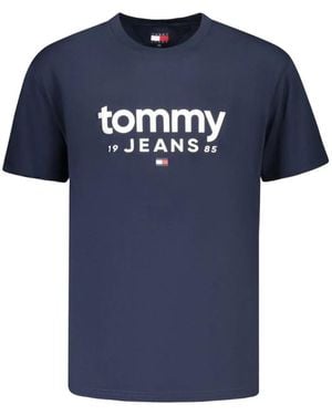 Tommy Hilfiger T-Shirt En Coton À Logo Imprimé - Blue