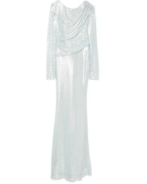 Atu Body Couture Sequin-Embellished Drapped Maxi Dress - White