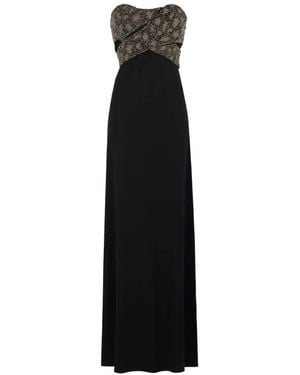 Roberto Cavalli Bead-Embellished Strapless Maxi Dress - Black