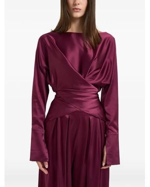 Danamé Draped Wrap-Style Blouse - Purple