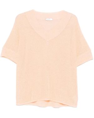 Panicale Sequin-Embellished V-Neck Top - Natural