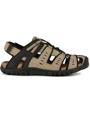 Geox Strada Sandalen Mit Cut-Out-Klettverschluss - Schwarz