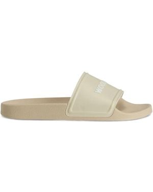 Woolrich Logo-Embossed Slides - White