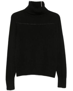 Aragona Roll-Neck Ribbed-Trim Sweater - Black