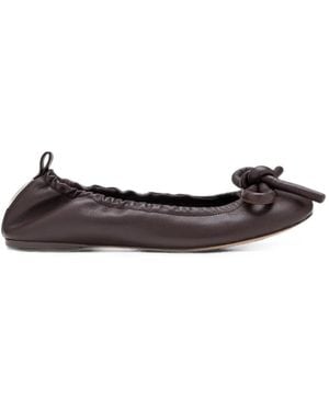 Marc Jacobs The Bow Lace-Up Ballerinas - White
