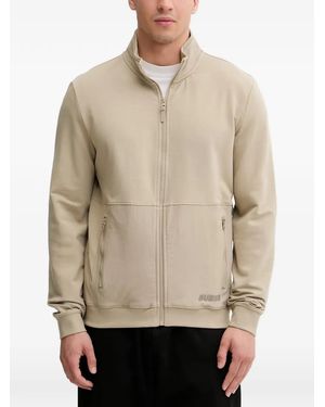 Guess Zip-Up Panelled Jumper - Natural