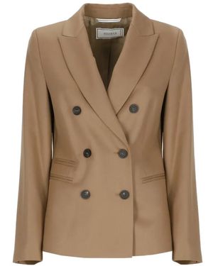 Peserico Double-Breasted Virgin Wool Jacket - Natural