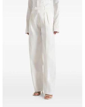 Manière De Voir Julie Satin Twin-Pleat Trousers - White