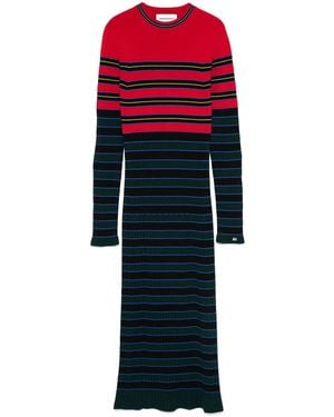 Sonia Rykiel Abito Midi A Righe - Rosso