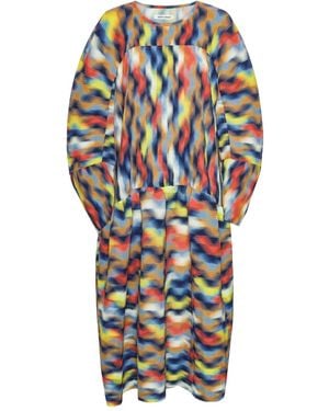 Henrik Vibskov Vestido Wavy Cubes - Azul
