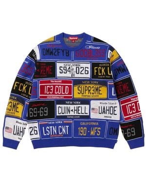 Supreme Pullover Mit Nummernschild-Print - Blau