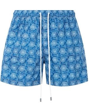 Fedeli Floral-Print Swim Shorts - Blue