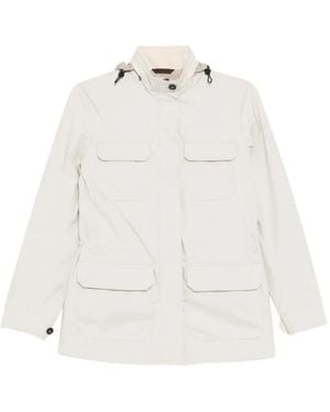 N.Peal Cashmere Hooded Pocket Jacket - White