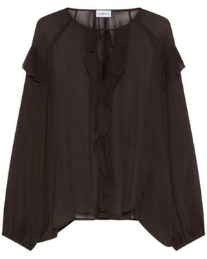 Marella Ruffled Long-Sleeves Blouse - Brown