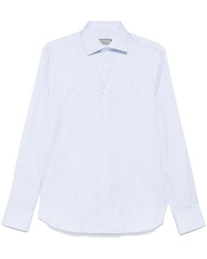 Canali Gingham Check Shirt - White