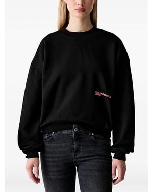 KARL LAGERFELD Logo-Print Sweatshirt - Black