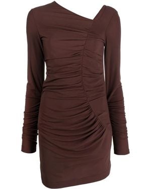 Helmut Lang Draped Asymmetric Bodycon Dress - Brown