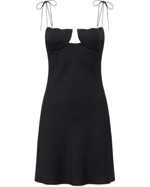 Anna October Tulip Satin Mini Dress - Black