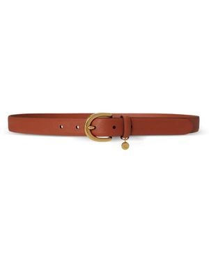 Ralph Lauren Cinturón De Piel Con Charm - Blanco