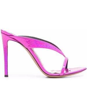 Alexandre Vauthier Strappy Crocodile-Effect 110Mm Sandals - Pink