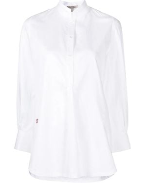 Shiatzy Chen Cotton Mandarin-Collar Shirt - White