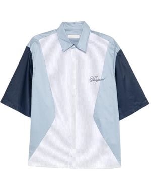 CROQUIS Flap Pocket Striped Shirt - Blue