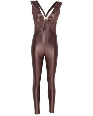 Mazzei Cut-Out Logo-Plaque Jumpsuit - Purple