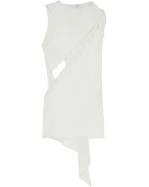 Courreges Asymmetric Cut-Out Minidress - White