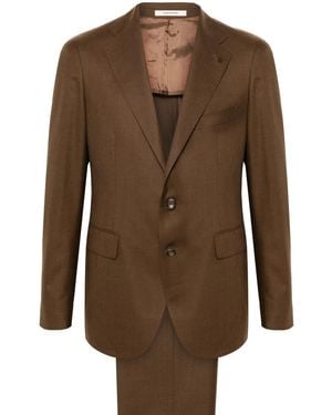 Tagliatore Brooch-Detail Blazer - Brown
