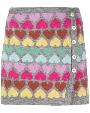 Marco Rambaldi Heart-Print Mini Skirt - Pink