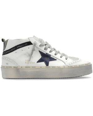 Golden Goose Hi Mid Star Leather Trainer - White