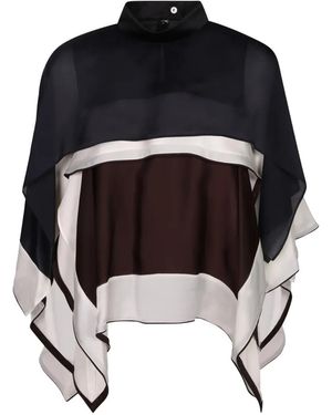 Sacai Colour-Block Layered Top - Black