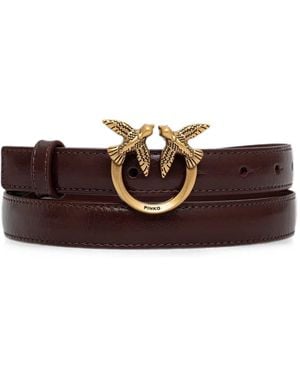 Pinko Love Birds Leather Belt - Brown