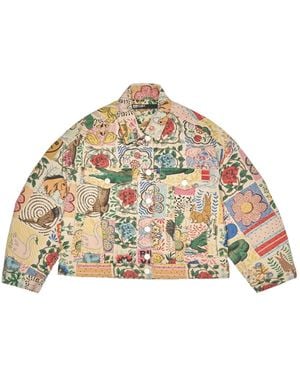 Bimba Y Lola Printed Denim Jacket - Metallic