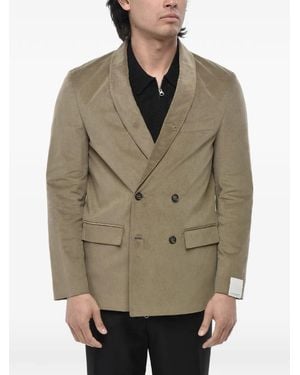Paolo Pecora Double-Breasted Shawl-Lapel Blazer - Green