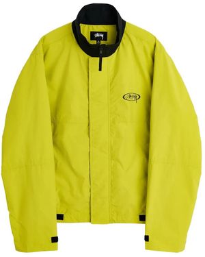 Stussy Mx Logo-Print High-Neck Jacket - Yellow