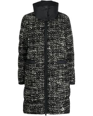 Moncler Rhone Tweed Down Coat - Black
