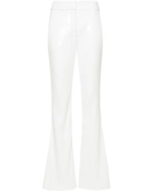 Genny Sequinned Flared Trousers - White
