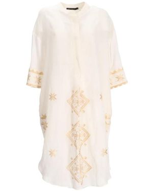 Greek Archaic Kori Embroidered-Details Dress - White