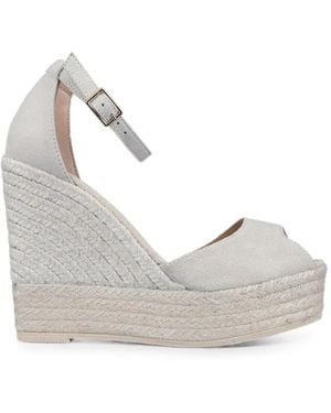 Espadrilles Wedge Peep-Toe Sandals - White