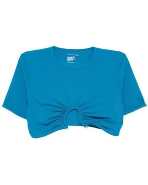 Christopher Esber Gesmockte Top Verfraaid Met Parels - Blauw