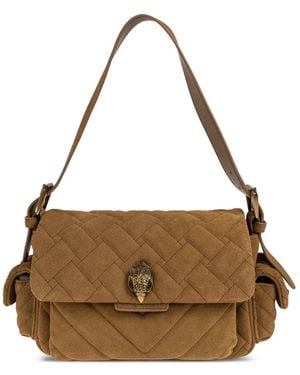 Kurt Geiger Kensington Quilted Suede Shoulder Bag - Brown