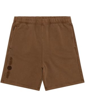 Aape By A Bathing Ape Logo-Embroidered Track Shorts - Brown