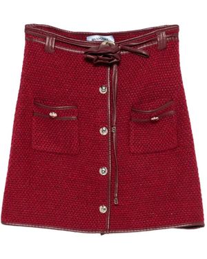 Blugirl Blumarine Tweed Buttoned Mini Skirt - Red