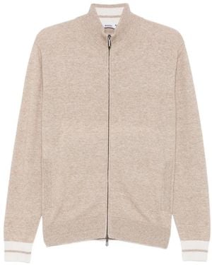 Cesare Attolini Zip-Up High-Neck Cardigan - Natural
