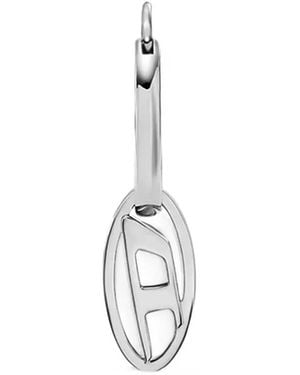 DIESEL Oval D Hoop Earring - White