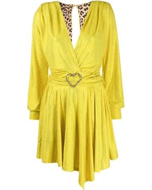 Philipp Plein Aphrodite Crystal Mini Dress - Yellow